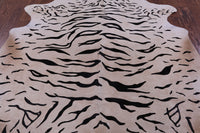 Thumbnail for Tiger Animal Print Natural Cowhide Rug - X-Large 7' 0