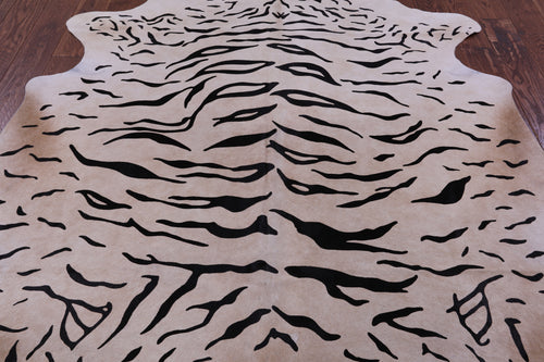 Tiger Animal Print Natural Cowhide Rug - X-Large 7' 0