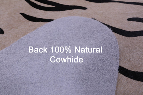 Tiger Animal Print Natural Cowhide Rug - X-Large 7' 0