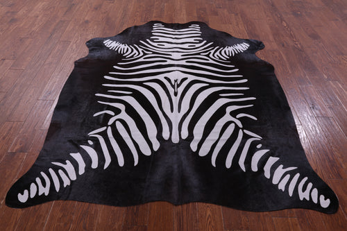 Zebra Animal Print Natural Cowhide Rug - X-Large 7' 0