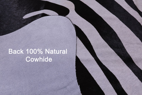 Zebra Animal Print Natural Cowhide Rug - X-Large 7' 0