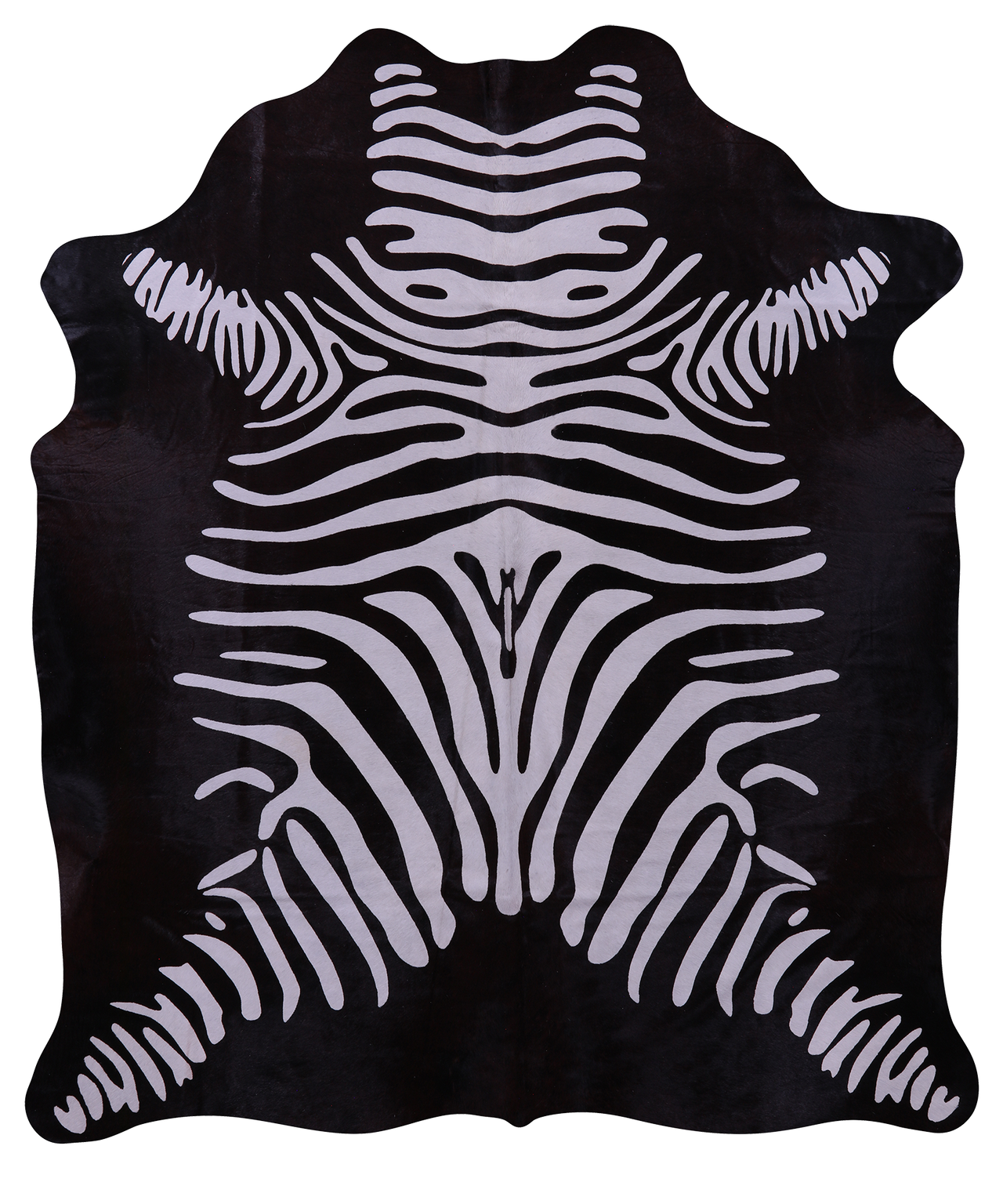 Zebra Animal Print Natural Cowhide Rug - X-Large 7' 0"H x 5' 10"W