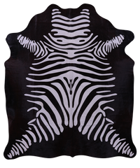 Thumbnail for Zebra Animal Print Natural Cowhide Rug - X-Large 7' 0
