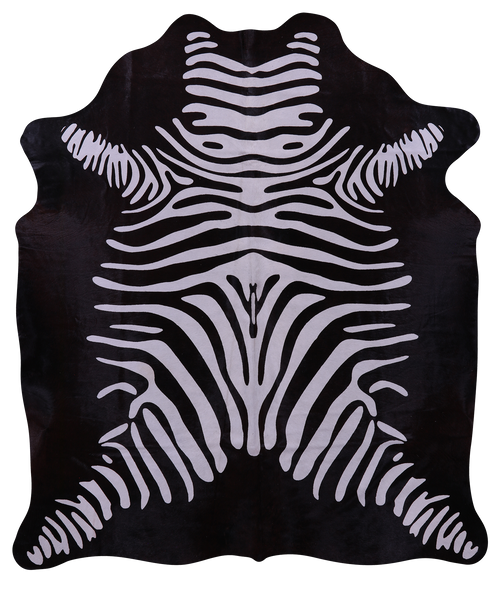 Zebra Animal Print Natural Cowhide Rug - X-Large 7' 0