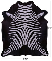 Thumbnail for Zebra Animal Print Natural Cowhide Rug - X-Large 7' 0