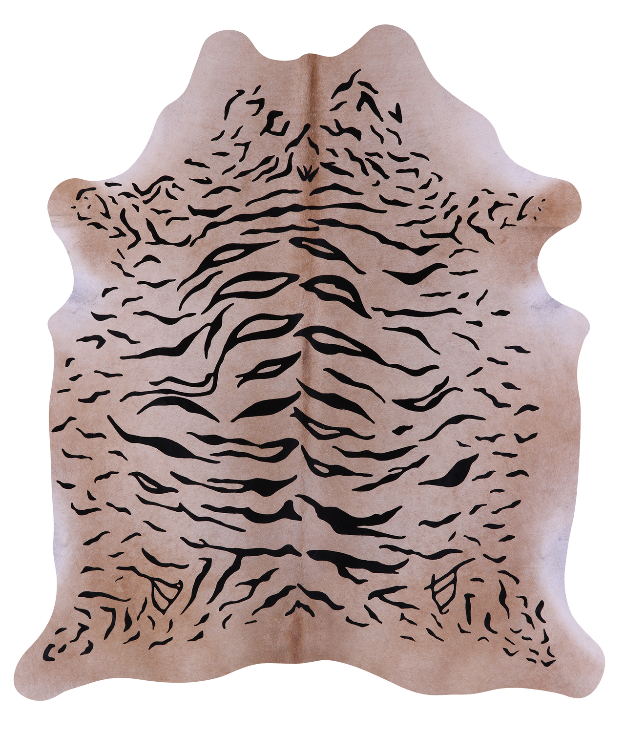 Tiger Animal Print Natural Cowhide Rug - X-Large 7' 6"H x 6' 6"W