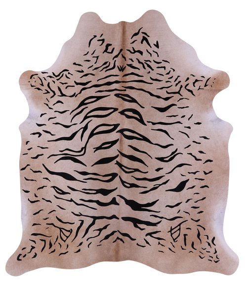 Tiger Animal Print Natural Cowhide Rug - X-Large 7' 6