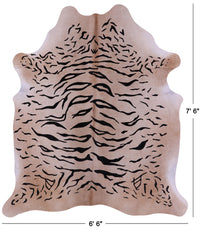 Thumbnail for Tiger Animal Print Natural Cowhide Rug - X-Large 7' 6