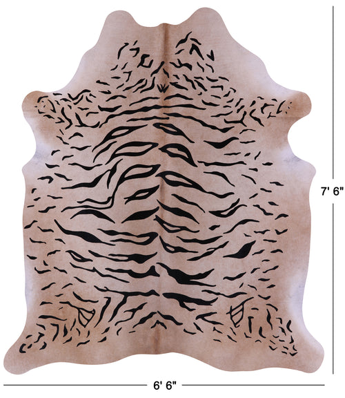 Tiger Animal Print Natural Cowhide Rug - X-Large 7' 6