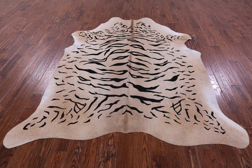 Tiger Animal Print Natural Cowhide Rug - X-Large 7' 6