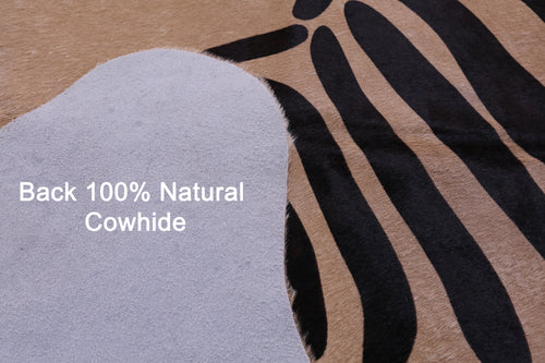 Zebra Animal Print Natural Cowhide Rug - XX-Large 8' 0