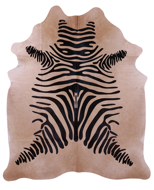 Zebra Animal Print Natural Cowhide Rug - XX-Large 8' 0