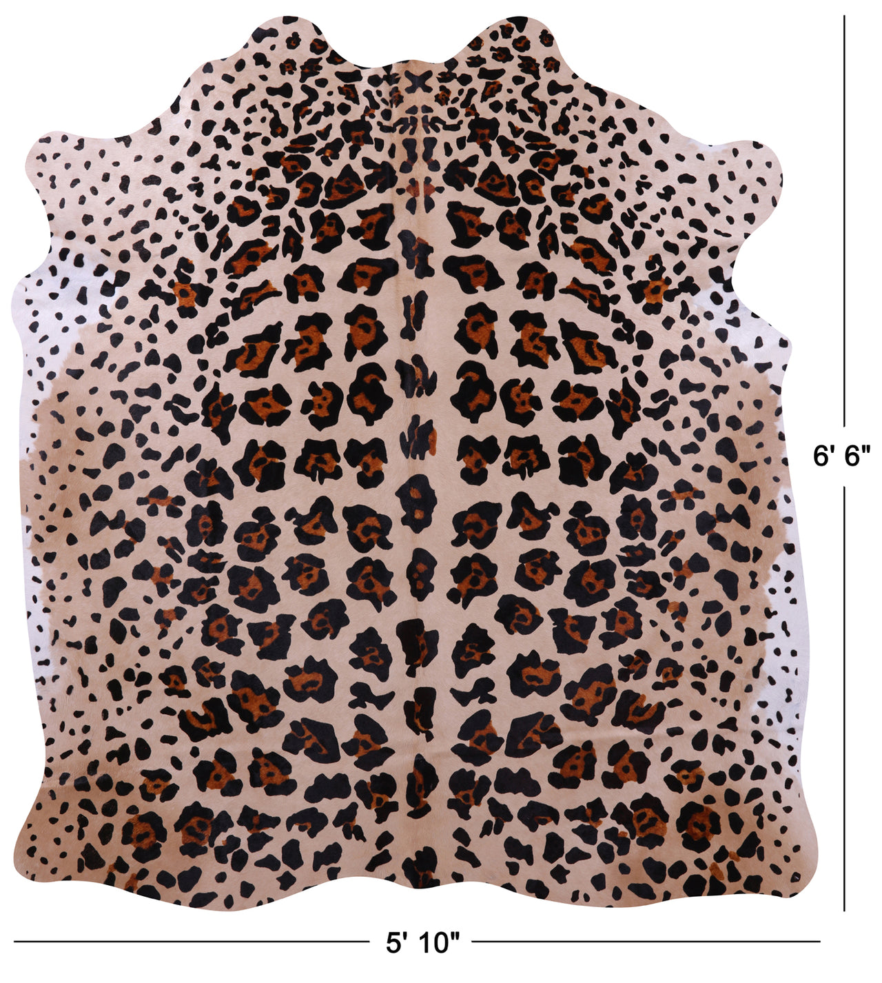 Jaguar Animal Print Natural Cowhide Rug - Large 6' 6"H x 5' 10"W