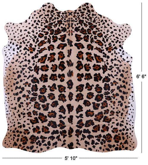 Jaguar Animal Print Natural Cowhide Rug - Large 6' 6