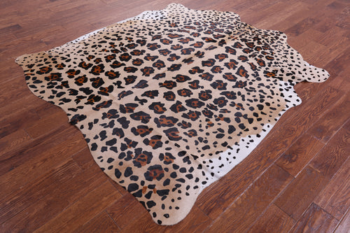 Jaguar Animal Print Natural Cowhide Rug - Large 6' 6