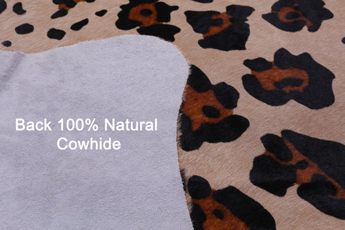 Jaguar Animal Print Natural Cowhide Rug - Large 6' 6