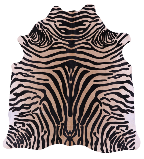 Zebra Animal Print Natural Cowhide Rug - Large 6' 9