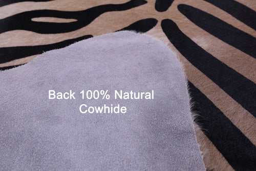 Zebra Animal Print Natural Cowhide Rug - Large 6' 9