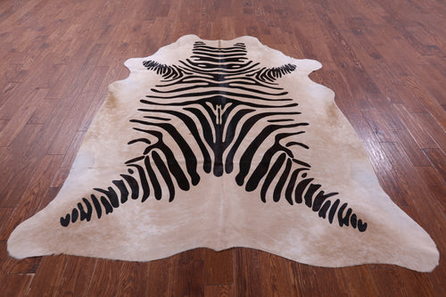 Zebra Animal Print Natural Cowhide Rug - XX-Large 7' 9
