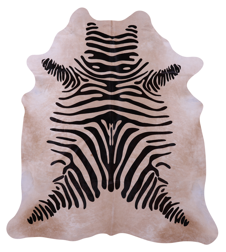 Zebra Animal Print Natural Cowhide Rug - XX-Large 7' 9"H x 6' 10"W