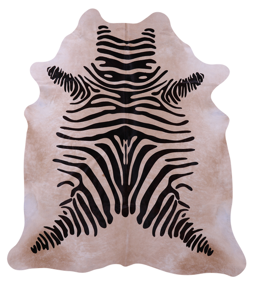 Zebra Animal Print Natural Cowhide Rug - XX-Large 7' 9