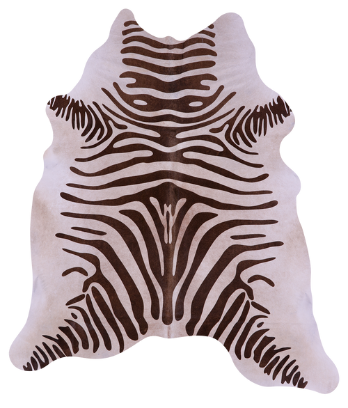 Zebra Animal Print Natural Cowhide Rug - X-Large 7' 0