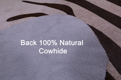 Zebra Animal Print Natural Cowhide Rug - X-Large 7' 0