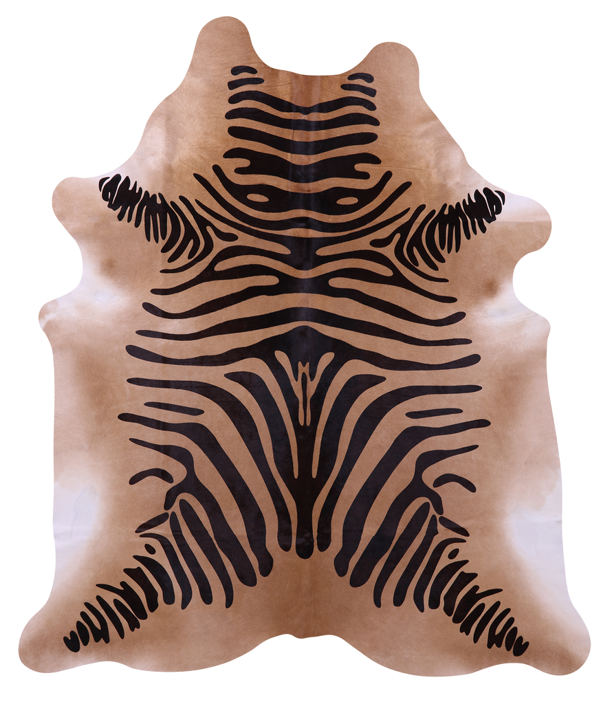 Zebra Animal Print Natural Cowhide Rug - X-Large 7' 6"H x 6' 6"W