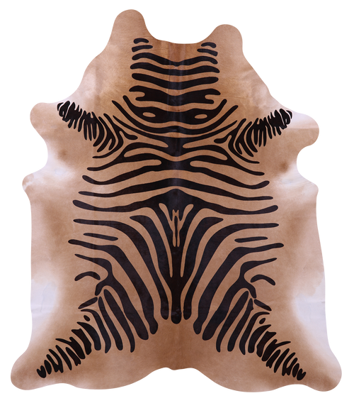 Zebra Animal Print Natural Cowhide Rug - X-Large 7' 6
