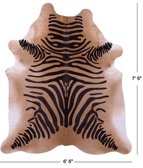 Zebra Animal Print Natural Cowhide Rug - X-Large 7' 6