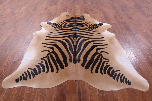 Zebra Animal Print Natural Cowhide Rug - X-Large 7' 6