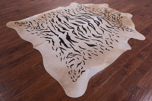 Tiger Animal Print Natural Cowhide Rug - X-Large 7' 5