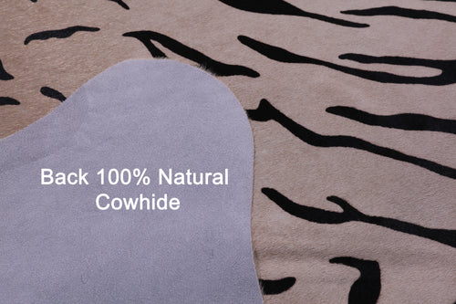 Tiger Animal Print Natural Cowhide Rug - X-Large 7' 5