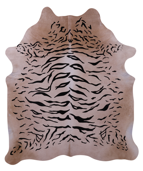 Tiger Animal Print Natural Cowhide Rug - X-Large 7' 5