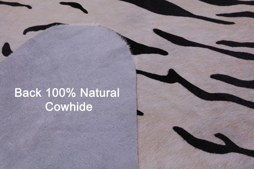 Tiger Animal Print Natural Cowhide Rug - X-Large 7' 3