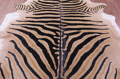 Zebra Animal Print Natural Cowhide Rug - XX-Large 7' 11