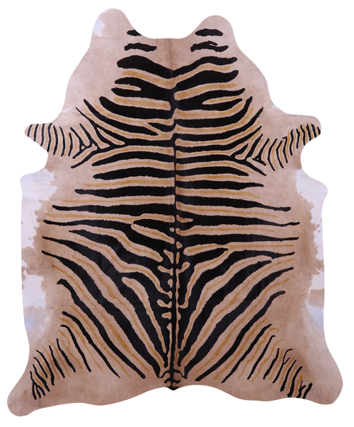 Zebra Animal Print Natural Cowhide Rug - XX-Large 7' 11