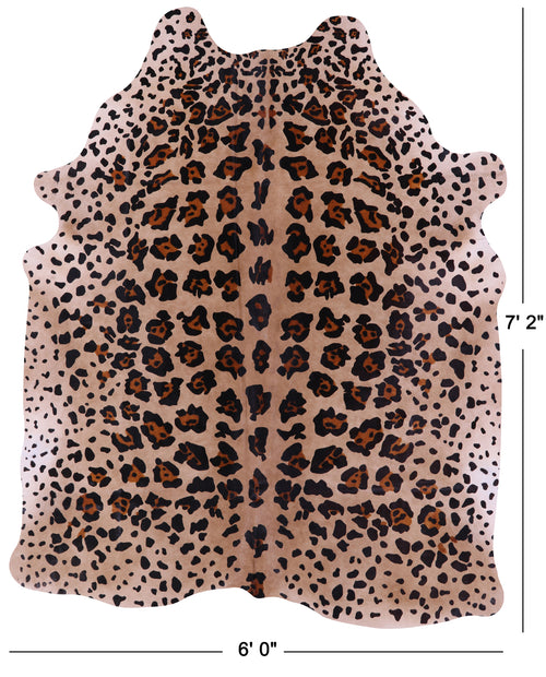 Jaguar Animal Print Natural Cowhide Rug - X-Large 7' 2