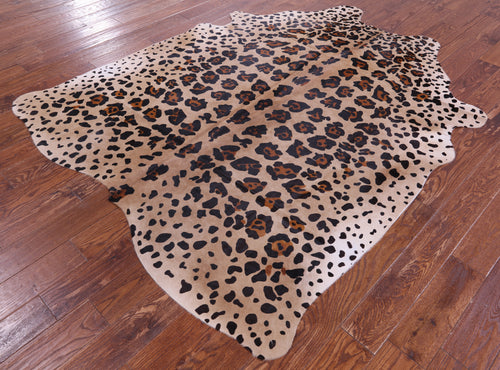 Jaguar Animal Print Natural Cowhide Rug - X-Large 7' 2