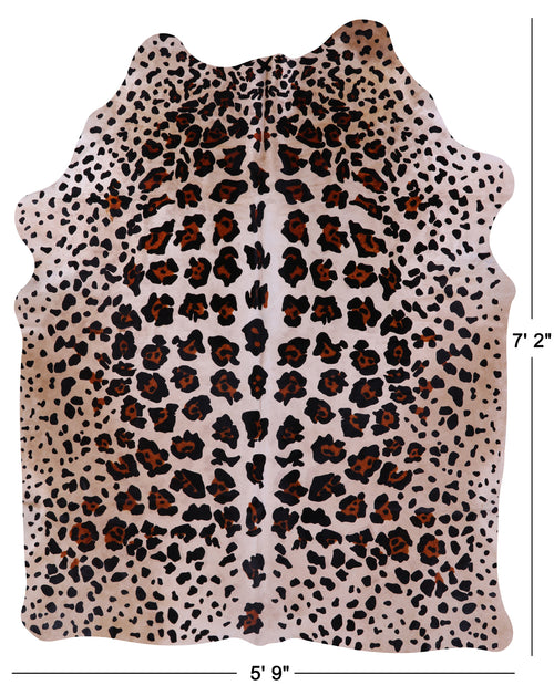 Jaguar Animal Print Natural Cowhide Rug - X-Large 7' 2
