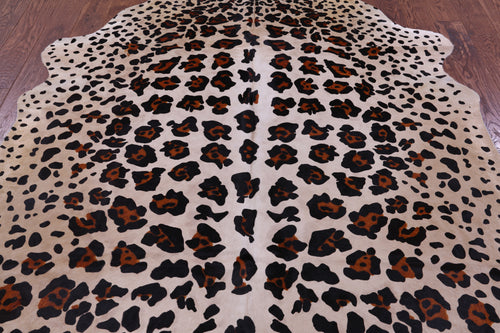 Jaguar Animal Print Natural Cowhide Rug - X-Large 7' 2