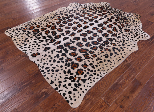 Jaguar Animal Print Natural Cowhide Rug - X-Large 7' 2