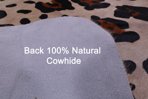 Jaguar Animal Print Natural Cowhide Rug - X-Large 7' 2