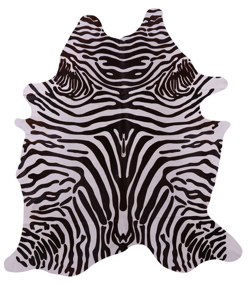 Zebra Animal Print Natural Cowhide Rug - X-Large 7' 5