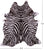 Zebra Animal Print Natural Cowhide Rug - X-Large 7' 5"H x 6' 9"W