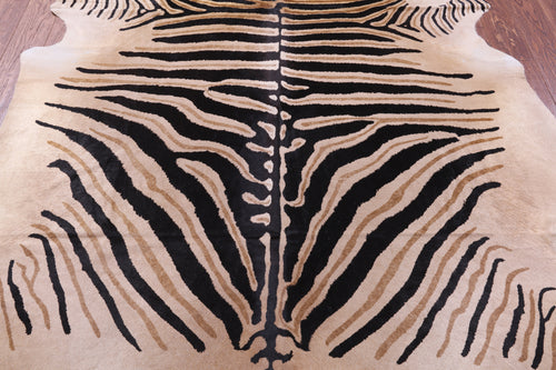 Zebra Animal Print Natural Cowhide Rug - XX-Large 7' 10