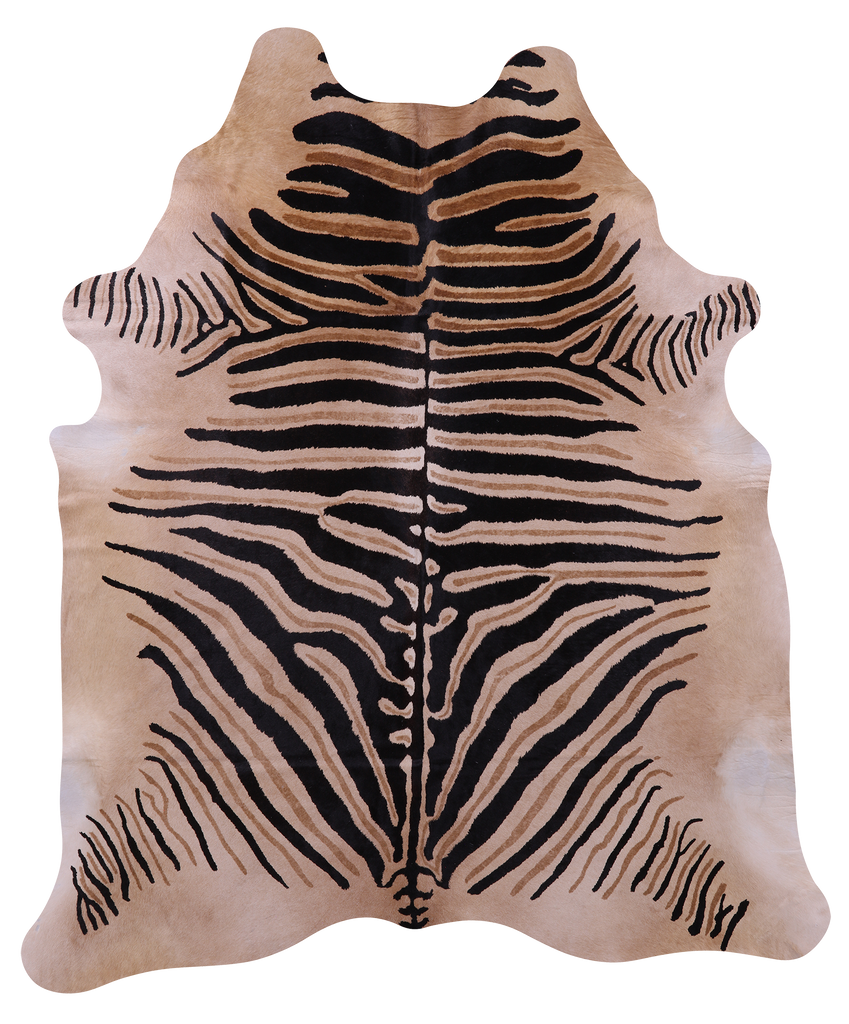 Zebra Animal Print Natural Cowhide Rug - XX-Large 7' 10"H x 6' 8"W