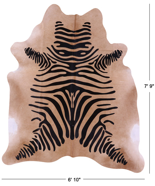 Zebra Animal Print Natural Cowhide Rug - XX-Large 7' 9