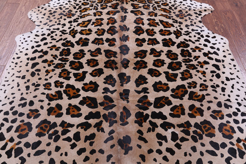 Jaguar Animal Print Natural Cowhide Rug - X-Large 7' 3