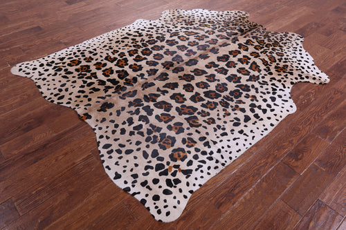 Jaguar Animal Print Natural Cowhide Rug - X-Large 7' 3